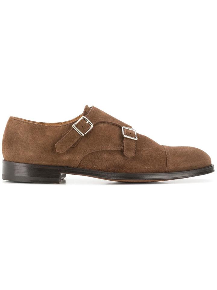 Doucal's Suede Monk Shoes - Brown