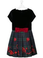 Lapin House Teen Bow-embellished Panel Dress - Blue