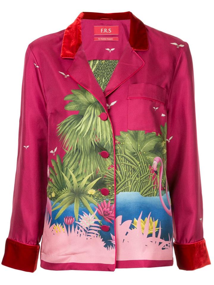 F.r.s For Restless Sleepers Flamingo Print Shirt - Purple