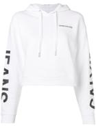Calvin Klein Jeans Cropped Logo Print Hoodie - White