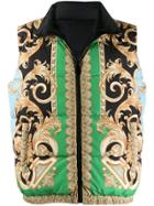 Versace Barocco Puffer Vest - Green