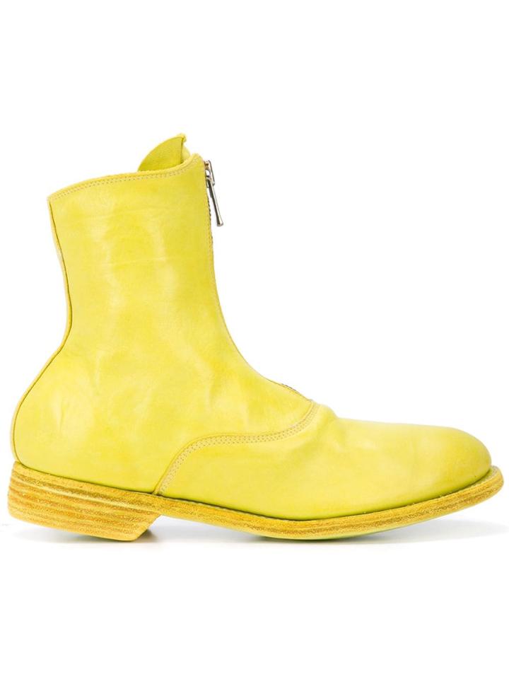 Guidi Front Zip Boots - Yellow