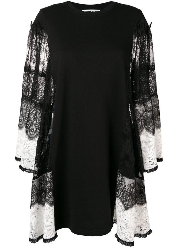 Mcq Alexander Mcqueen Two-tone Lace Dress - Black