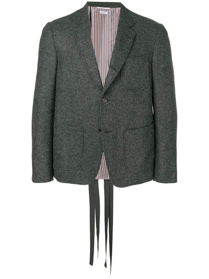 Thom Browne Lace-up Shetland Sport Coat - Grey
