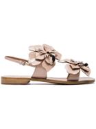 Miu Miu Sandals With Flower Detail - Neutrals
