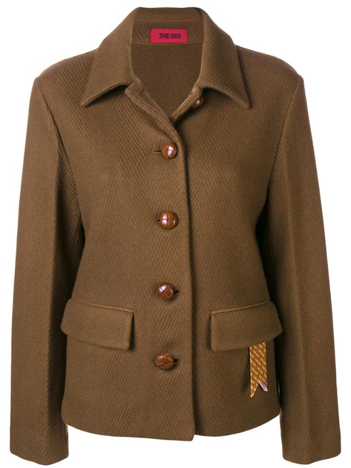 The Gigi Cutaway Collar Jacket - Brown