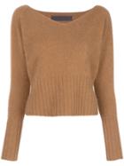 The Elder Statesman Knit Wide V-neck Sweater - Brown