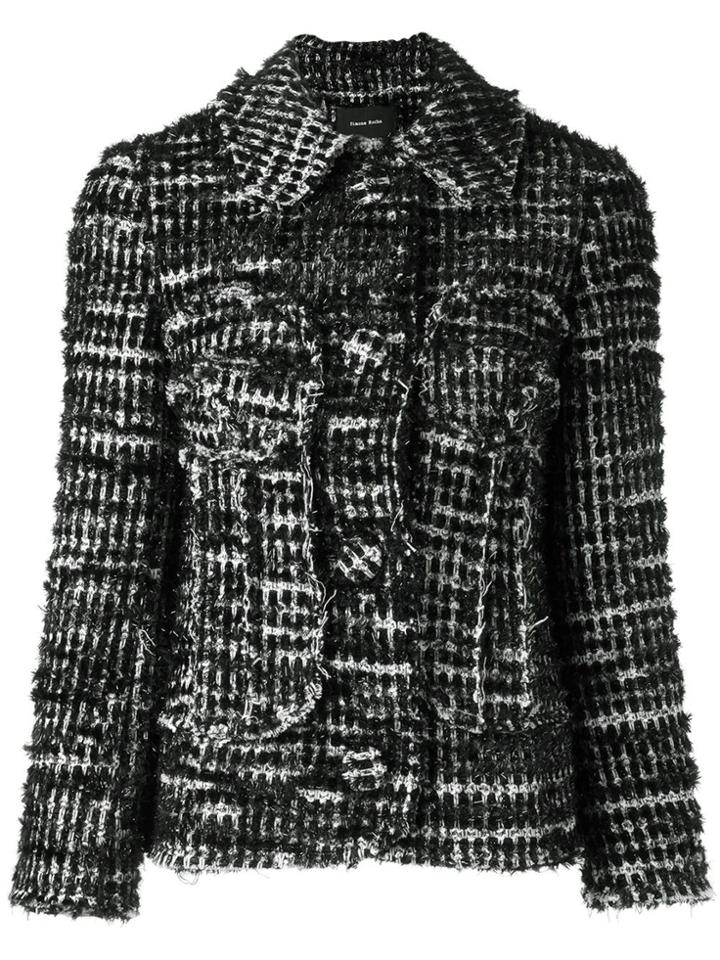 Simone Rocha Buttoned Tweed Jacket - Black