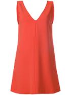Theory V-neck Dress - Red