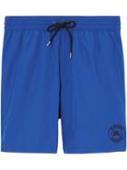 Burberry Embroidered Logo Drawcord Swim Shorts - Blue