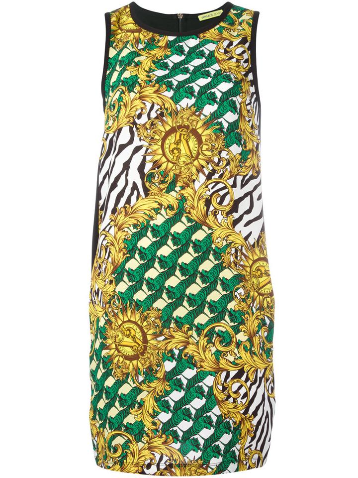 Versace Jeans Printed Shift Dress, Women's, Size: 44, Polyester/acetate