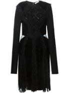 Givenchy Baroque Patterned Velour Dress, Women's, Size: 38, Black, Viscose/silk
