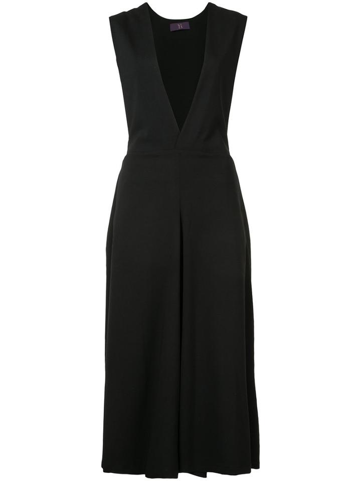 Y's V-neck Shift Dress, Women's, Size: 2, Black, Cupro/polyurethane/wool