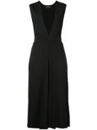 Y's V-neck Shift Dress, Women's, Size: 2, Black, Cupro/polyurethane/wool