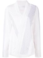 V-neck Blouse - Women - Silk/cotton/polyester/viscose - 8, White, Silk/cotton/polyester/viscose, Victoria Victoria Beckham