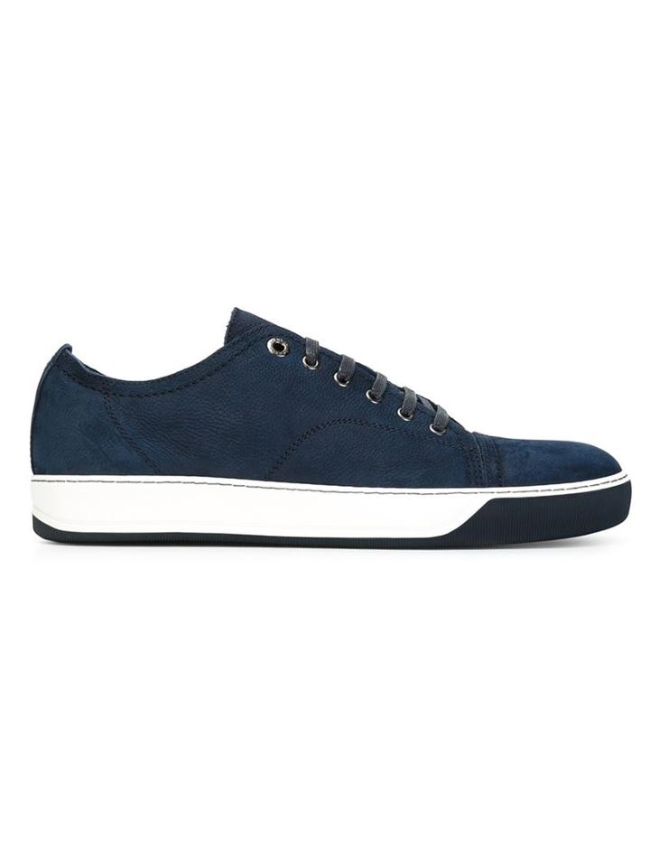 Lanvin Classic Lace-up Sneakers, Men's, Size: 5, Blue, Buffalo Leather/rubber/bos Taurus