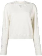 Saint Laurent Crocheted Boxy Sweater - White