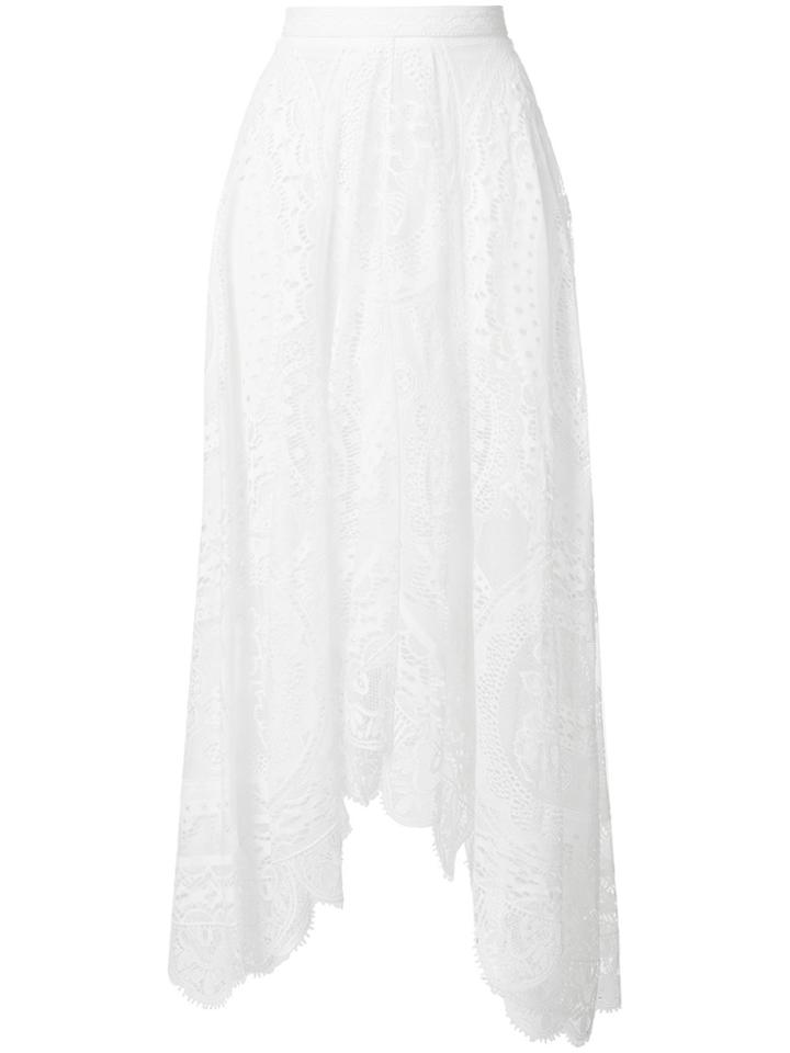 Chloé Asymmetric Lace Skirt - White