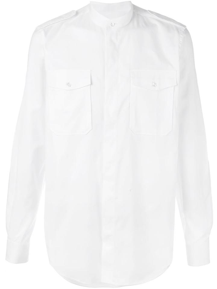 Ports 1961 Band Collar Shirt, Men's, Size: 40, White, Cotton