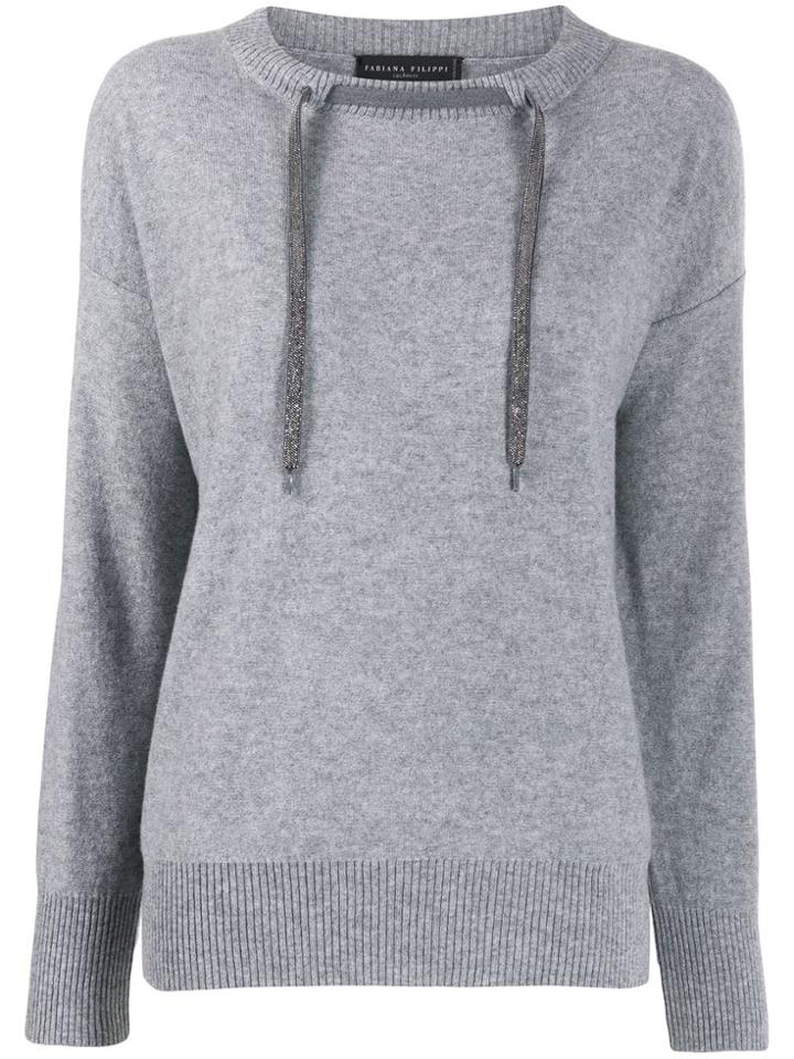 Fabiana Filippi Drawstring Cashmere Sweater - Grey