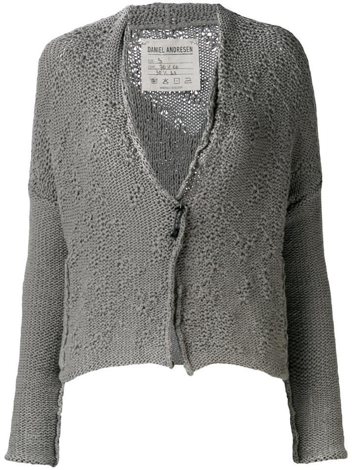 Knit Cardigan - Women - Cotton/linen/flax - S, Grey, Cotton/linen/flax, Daniel Andresen