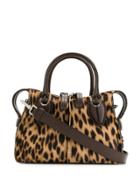Tod's D-styling Leopard Print Micro Tote - Brown