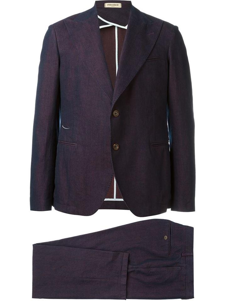 Al Duca D'aosta 1902 Two Piece Suit, Men's, Size: 48, Pink/purple, Cotton