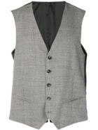 Tonello Houndstooth Pattern Waistcoat - Black