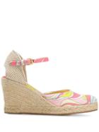 Emilio Pucci Rivera Print Wedge Espadrilles - Pink