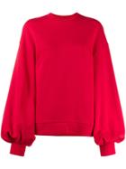 Msgm Puffed Sleeves Sweatshirt - Red
