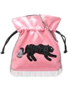 Les Petits Joueurs Panther Embellished Mini Bag - Pink & Purple