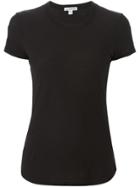 James Perse Sheer Slub Crew Neck Top - Black