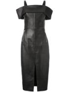 Rebecca Vallance 'astor' Off-the-shoulder Dress, Women's, Size: 14, Black, Lamb Skin