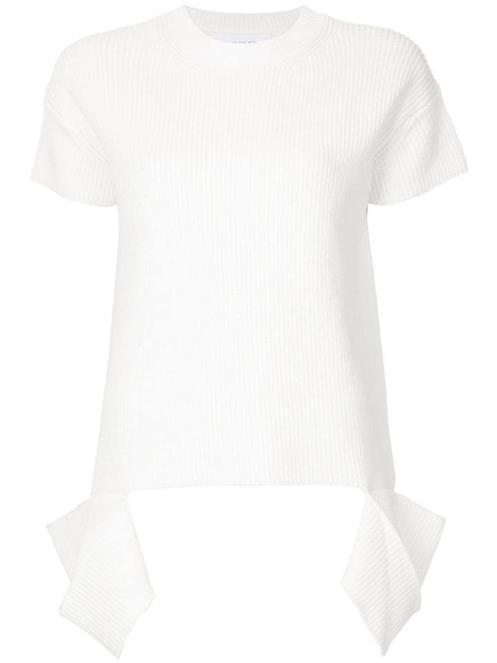 Le Ciel Bleu Panel Detail Knitted Top - White