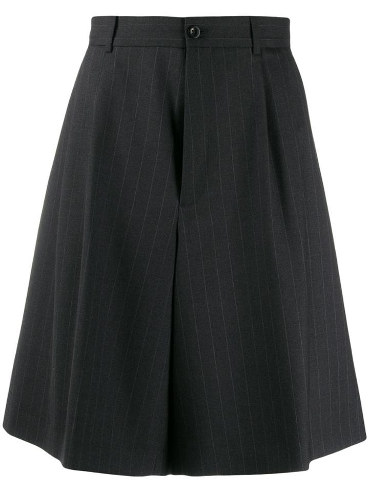 Maison Margiela Striped Flared Shorts - Black