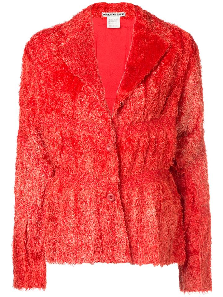 Issey Miyake Vintage Furry High Shine Jacket - Pink & Purple