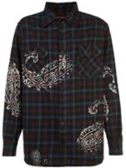 424 Fairfax Plaid And Paisley Print Shirt - Red