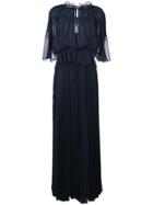 Talbot Runhof Beaded Boho Evening Gown - Blue