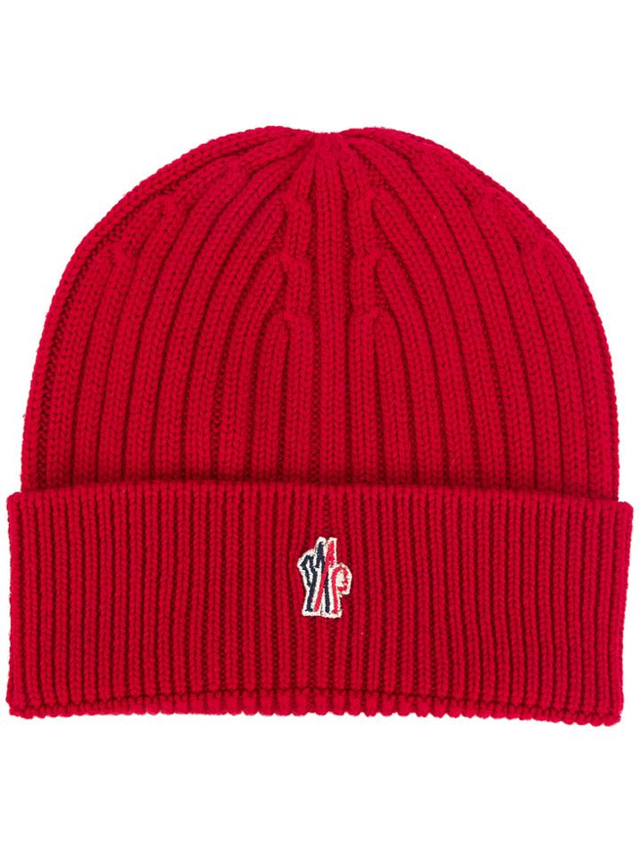 Moncler Grenoble Ribbed Beanie - Red