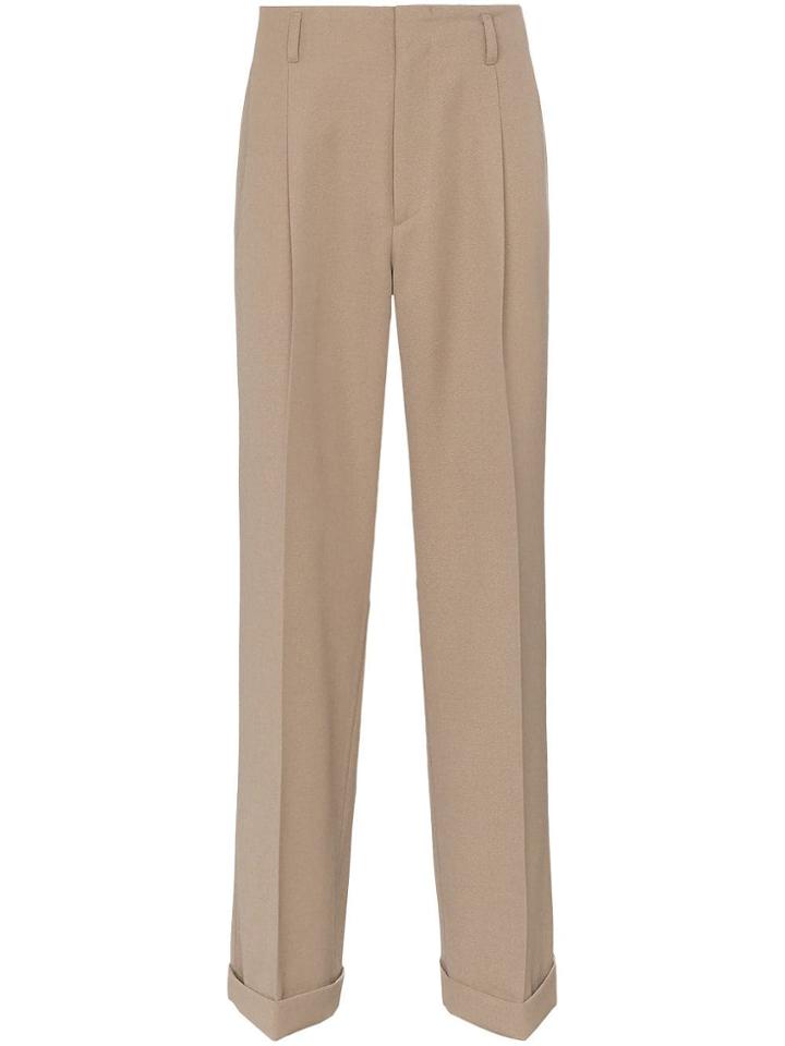 Gucci Relaxed Turn-up Cuff Trousers - Neutrals