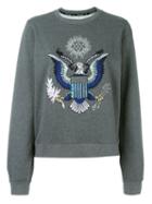 Opening Ceremony Embroidered Eagle Sweatshirt, Women's, Size: Medium, Grey, Cotton