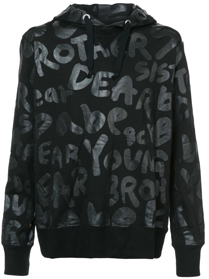 Junya Watanabe Comme Des Garçons Man Text Print Hoodie - Black