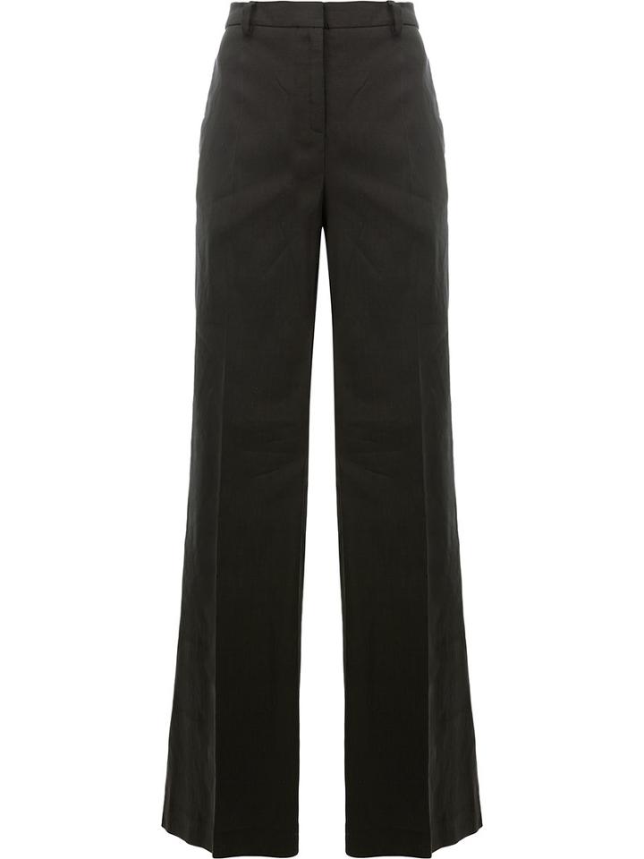 Ilaria Nistri Wide Leg Trousers, Women's, Size: 42, Black, Linen/flax/spandex/elastane