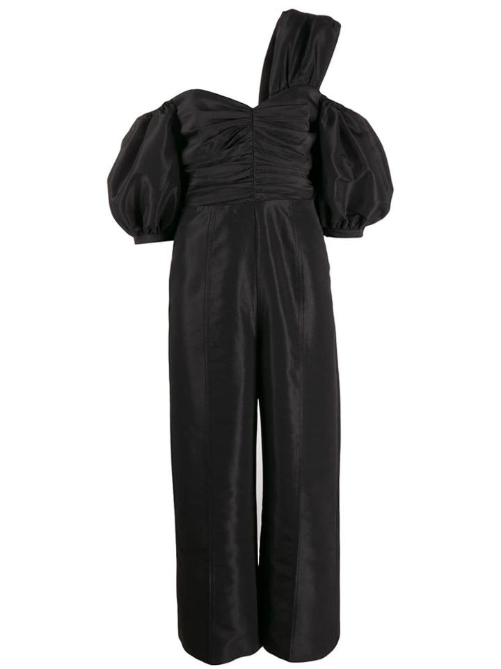 Self-portrait One Shoulder Jumpsuit - Black