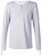 321 Longsleeved Henley T-shirt, Men's, Size: L, Grey, Cotton/polyester