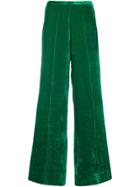 Forte Forte Velvet Palazzo Trousers - Green