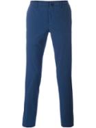 Incotex Pleated Skinny Chinos, Men's, Size: 56, Blue, Cotton/spandex/elastane