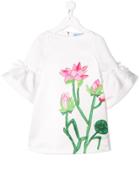 Mi Mi Sol Flower Embroidered T-shirt - White