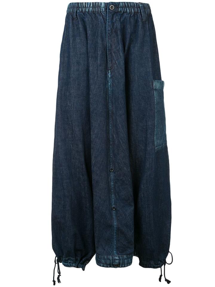 Yohji Yamamoto Sarrouel Denim Skirt - Blue