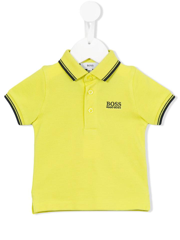 Boss Kids - Embroidered Logo Polo Shirt - Kids - Cotton - 18 Mth, Yellow/orange